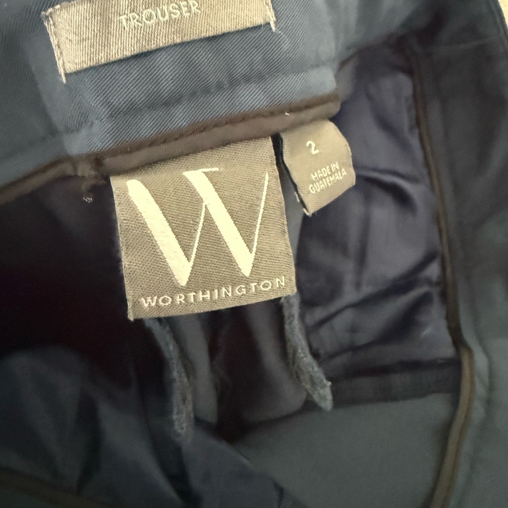 Worthington Womens High-Rise Modern Navy Trouser Size 2 - Picture 5 of 6